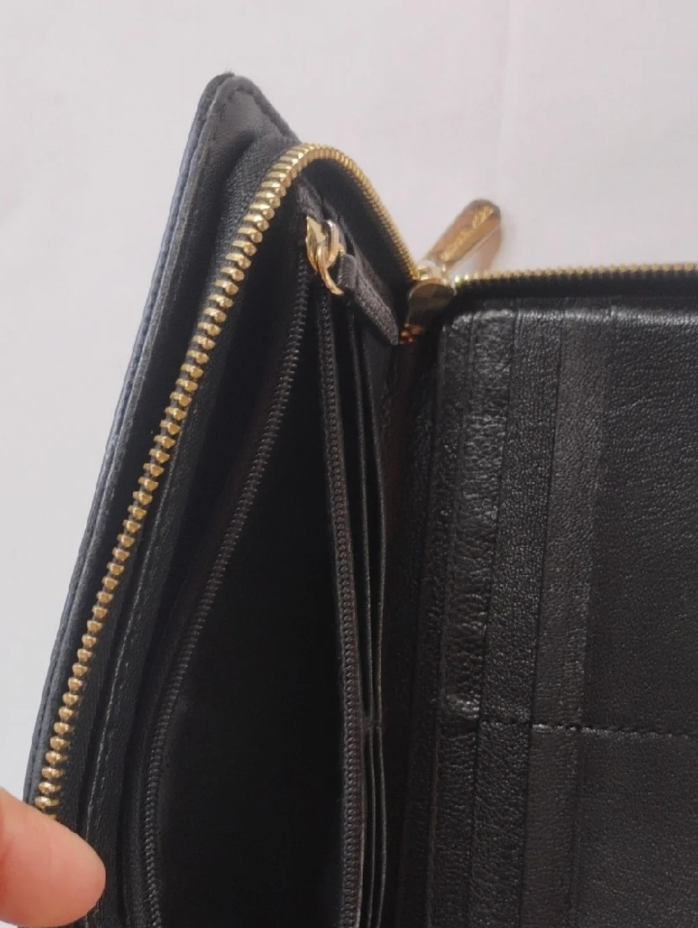 Michael Kors Black Wallet with Gold MK Medallion